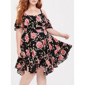 Torrid Black Floral Dress